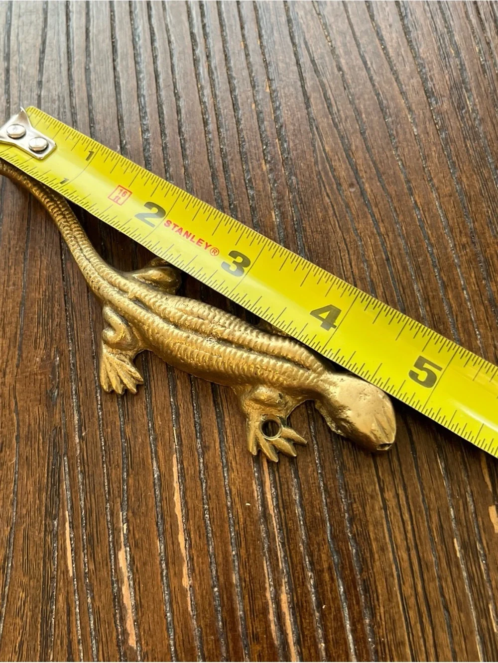 Brass Lizard Décor Hook - Gold Reptile Accent